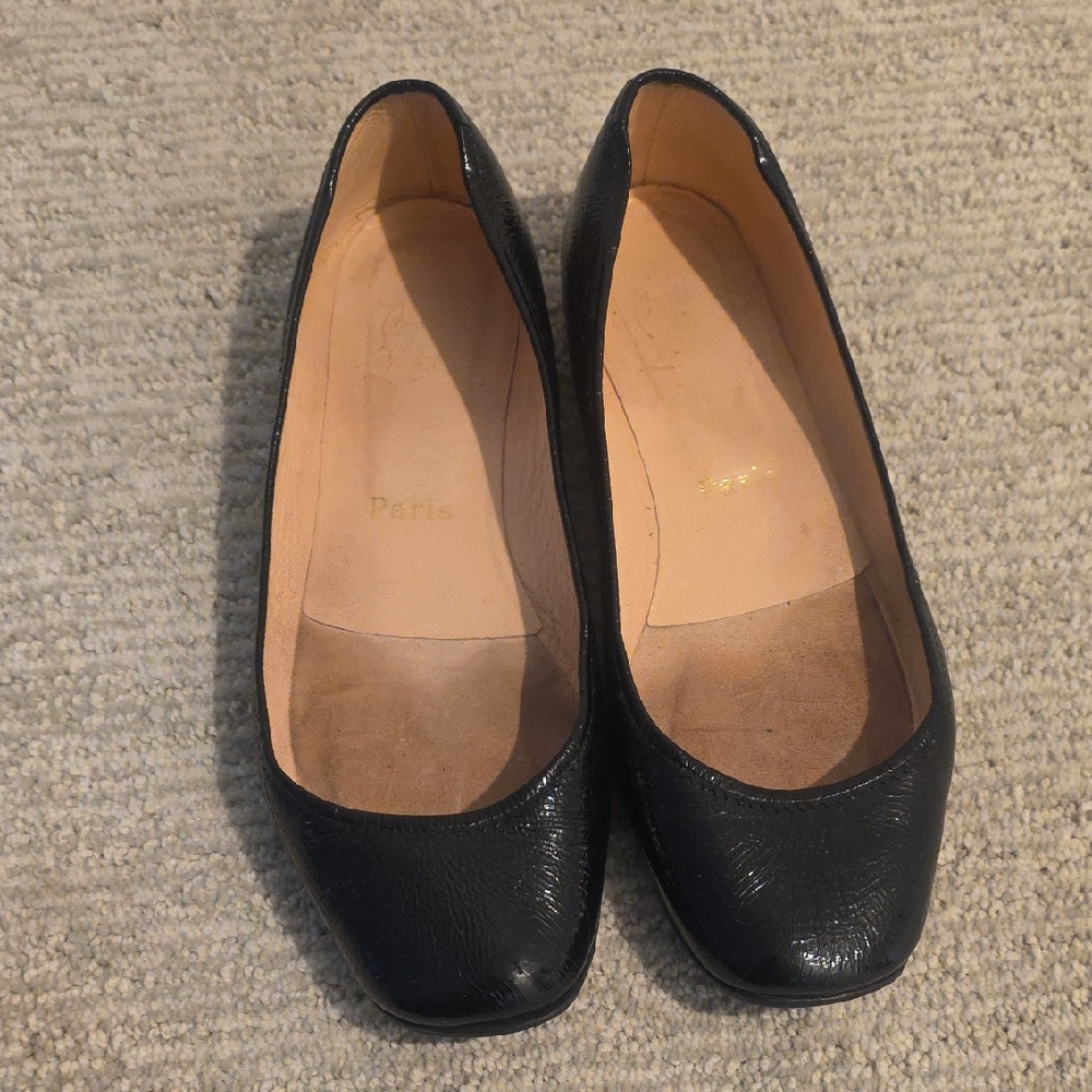 Black Women's Classic Leather Ballet Flats